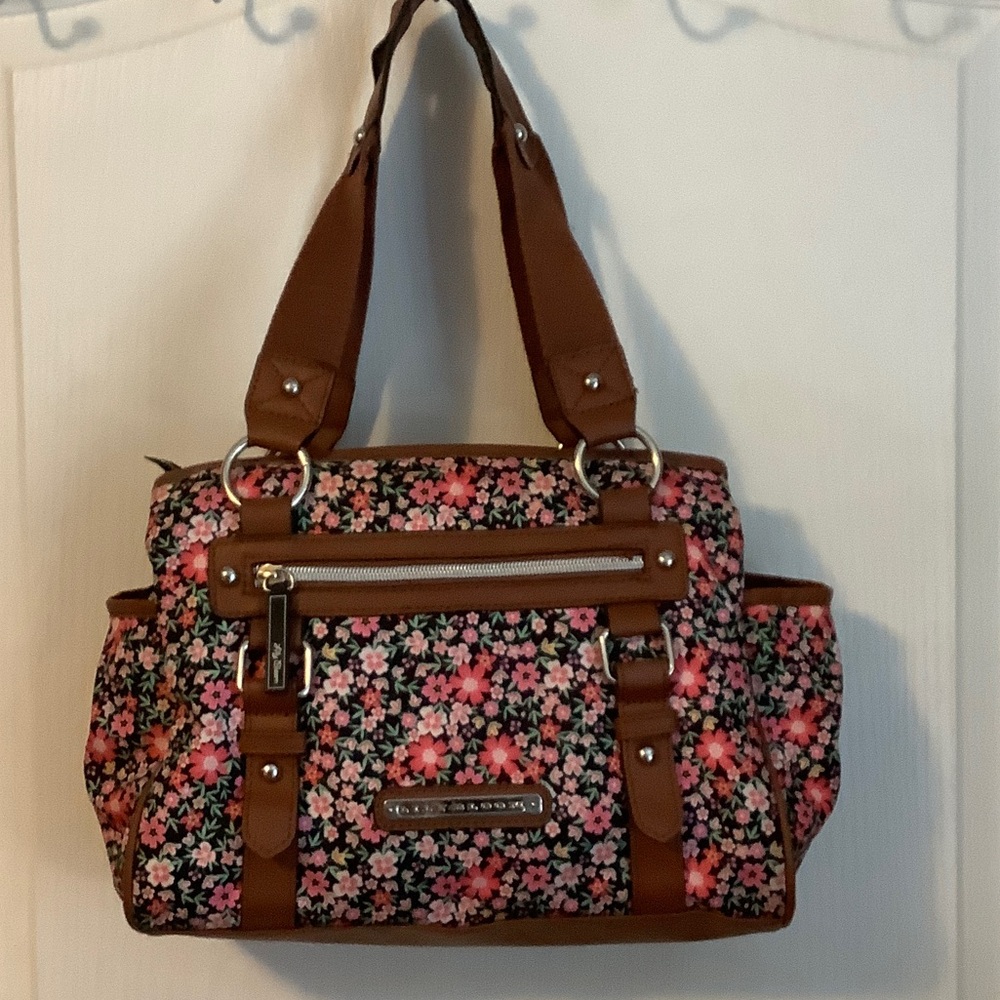Lily Bloom Pink and Brown Floral Shoulder Bag